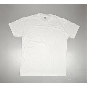 Vintage Hanes White‎ Blank Tee T Shirt Mens 2XL White Single Stitch Crewneck NOS